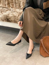 LBSFY  -  Pointed Toe Women Pumps Shallow Slip On Thin Mid Heels Black White Brown  New Office Work Shoes Sexy Party Pumps Size 35-39